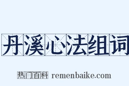 丹溪心法组词是什么意思的图片